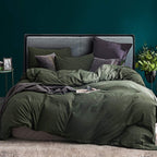Ecocott 3 Pieces Duvet Cover Super King Size 100% Washed Cotton 1 Duvet Cover With Zipper And 2 Pillowcases, Ultra Soft And Brea