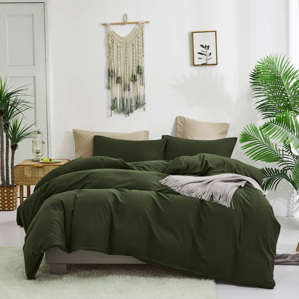 Karever Army Green Comforter Full Dark Green Bedding Set Olive Green Comforter Set Full Men Breathable Comforter Women Soft Full