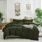Karever Army Green Comforter Set King Olive Green Bedding Set Dark Green Comforter Set King Men Breathable Deep Green Bedding Se