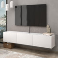 Atelier Mobili White Floating TV Stand, TV Stand up to 75 Inch TV, Floating TV Stand Wall Mounted, Floating Entertainment Center