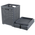 Ionoloy 46 L Collapsible Plastic Laundry Basket, 3 Pack, Grey
