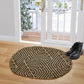 Home Lane 100% Jute Printed mats Handcrafted Oval Door Rug/Mat for Entrance, Jute Mat Carpet for Livingroom, Bedroom, Dining Roo
