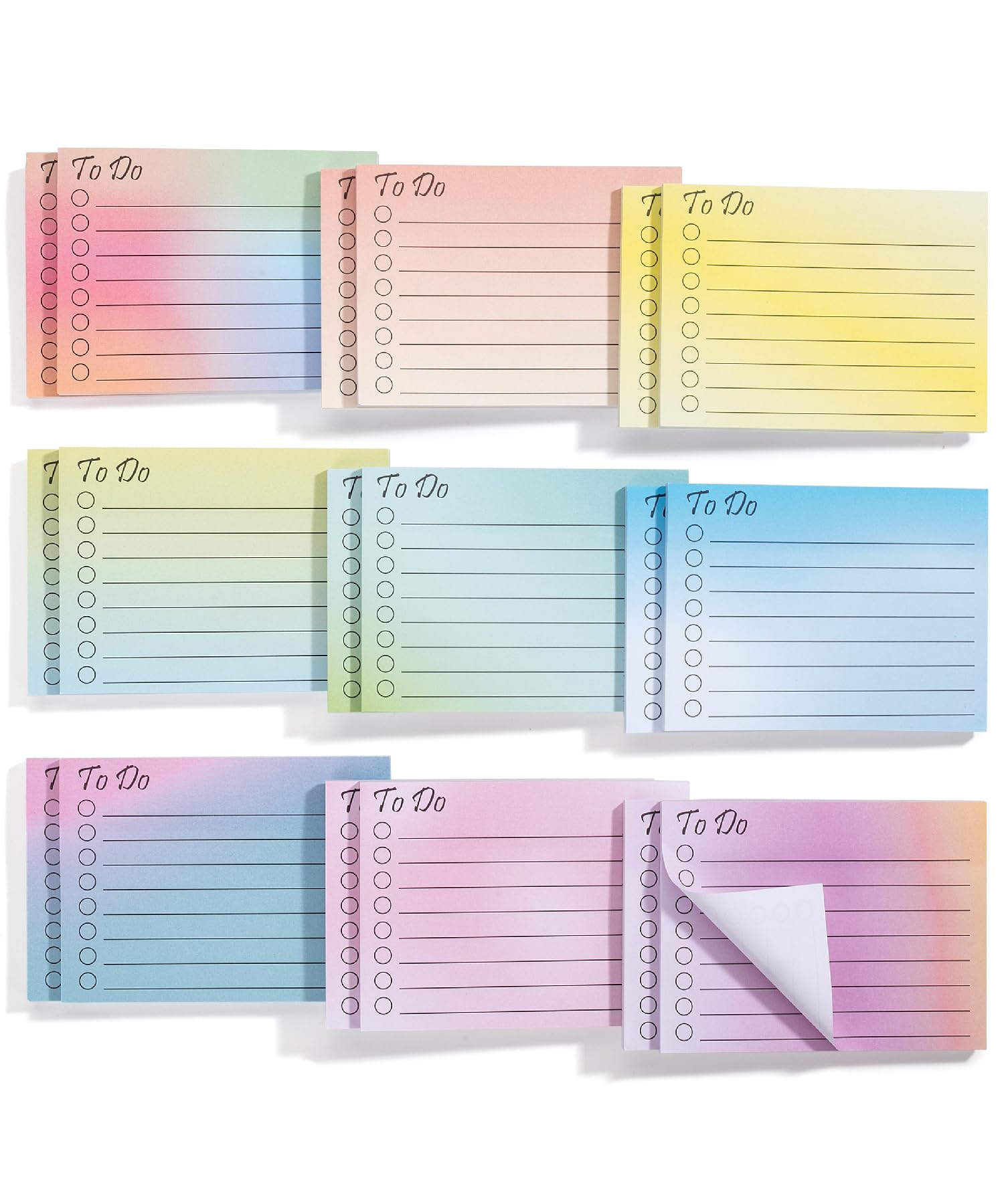 Mr. Pen- To Do List Sticky Notes, 3'X4', 900 Sheets, Gradient Colors, To Do List Notepad, Lined Sticky Notes, To Do List Plann