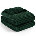 Pavilia Super Soft Fleece Throw Blanket Twin Emerald Green, Fuzzy Plush Flannel Throw, Warm Cozy Ribbed Microfiber Blanket For S