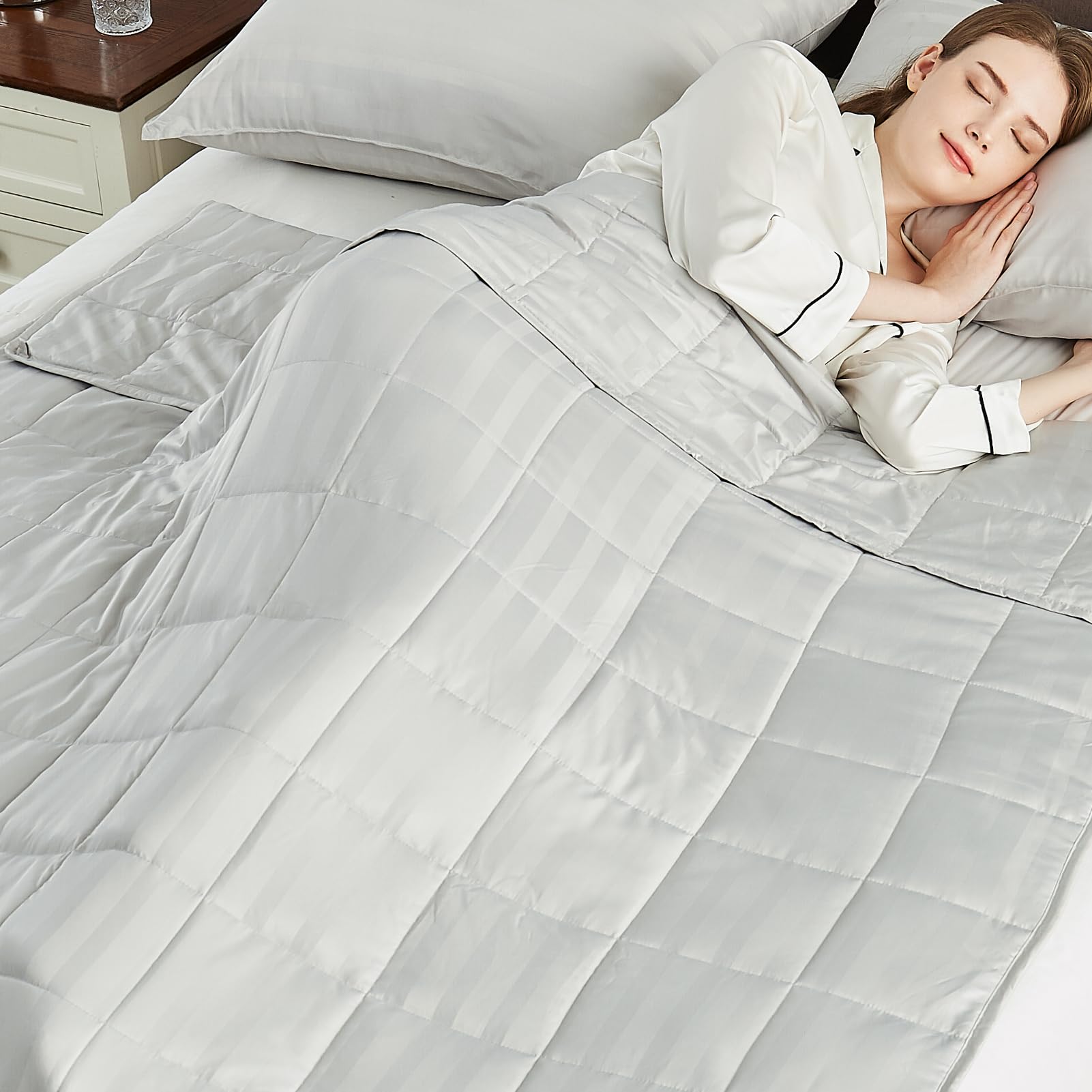 Anfie Weighted Blanket(60'X80' 25Lbs),Ultra Soft And Cozy Cooling Weighted Blanket For Adult,Heavy Blanket With Machine Washab