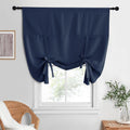 NICETOWN Short Kitchen Curtains 63 Inch Length Blackout Rod Pocket Tie Up Curtains Thermal Insulated Privacy Window Small Camper