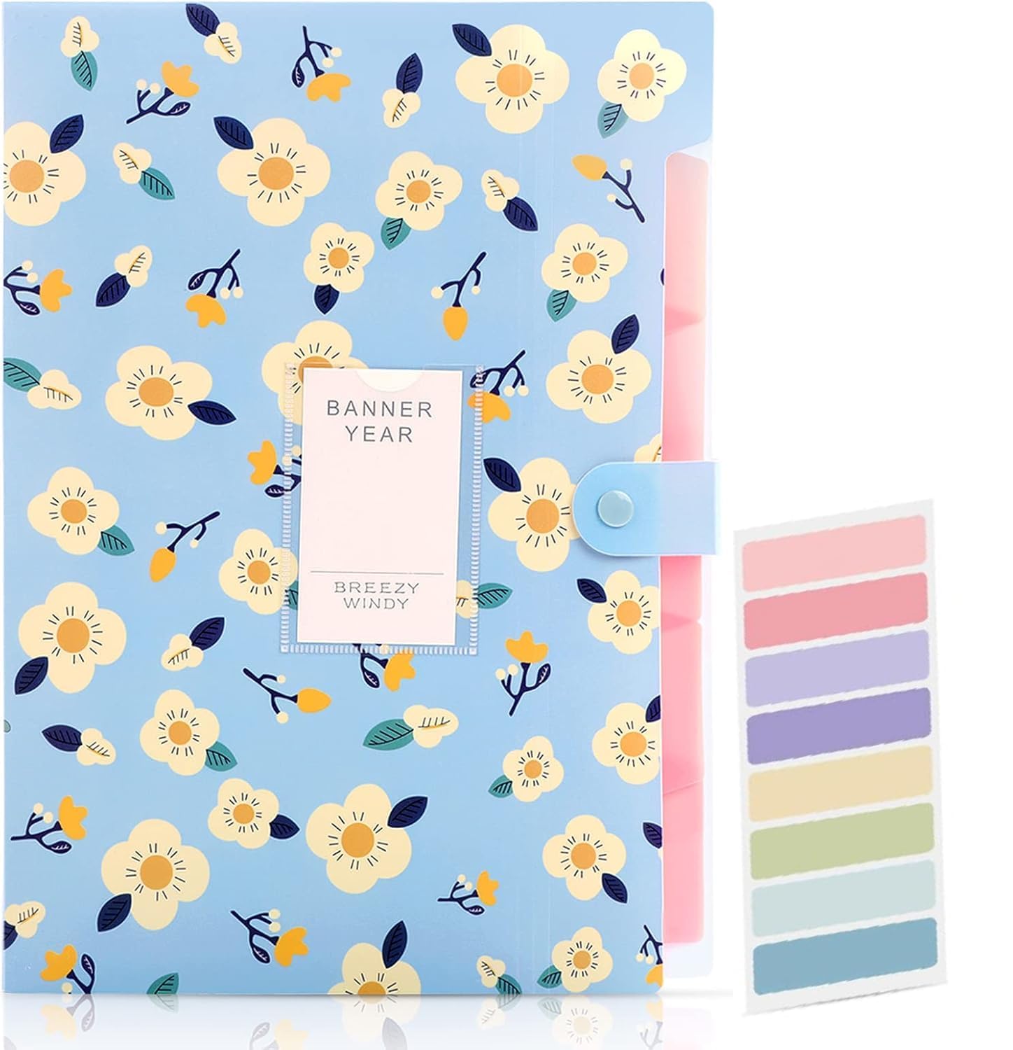 Corslet Expanding Floral File Folder Organizer With 6 Pockets, A4 Document Holder For Office & Home Use, Durable File Folder For