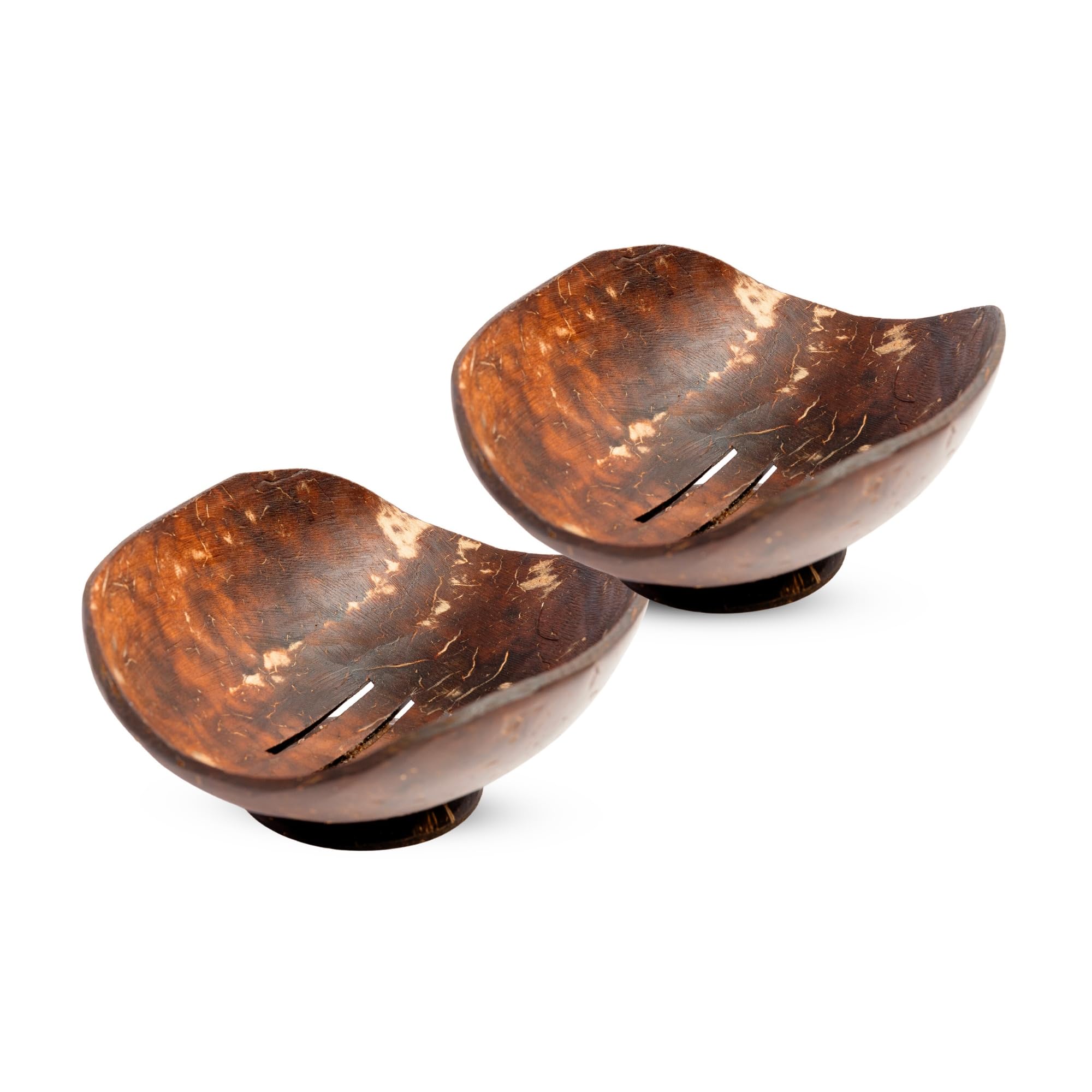 Thenga Handmade Coconut Shell Soap Holders, Set Of 2