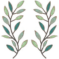 Zhengmy 2 Pieces Metal Tree Leaf Wall Decor Vine Olive Branch Leaf Wall Art Living Room, Hallway Wall Decor Outdoor Decoration(G
