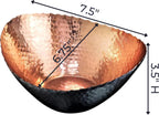 Monarch Abode 31604 Hand Hammered Metal Decorative Bowl, Modern Centerpiece Fruit Bowl For Kitchen Counter, 7.5 Inch, Black And