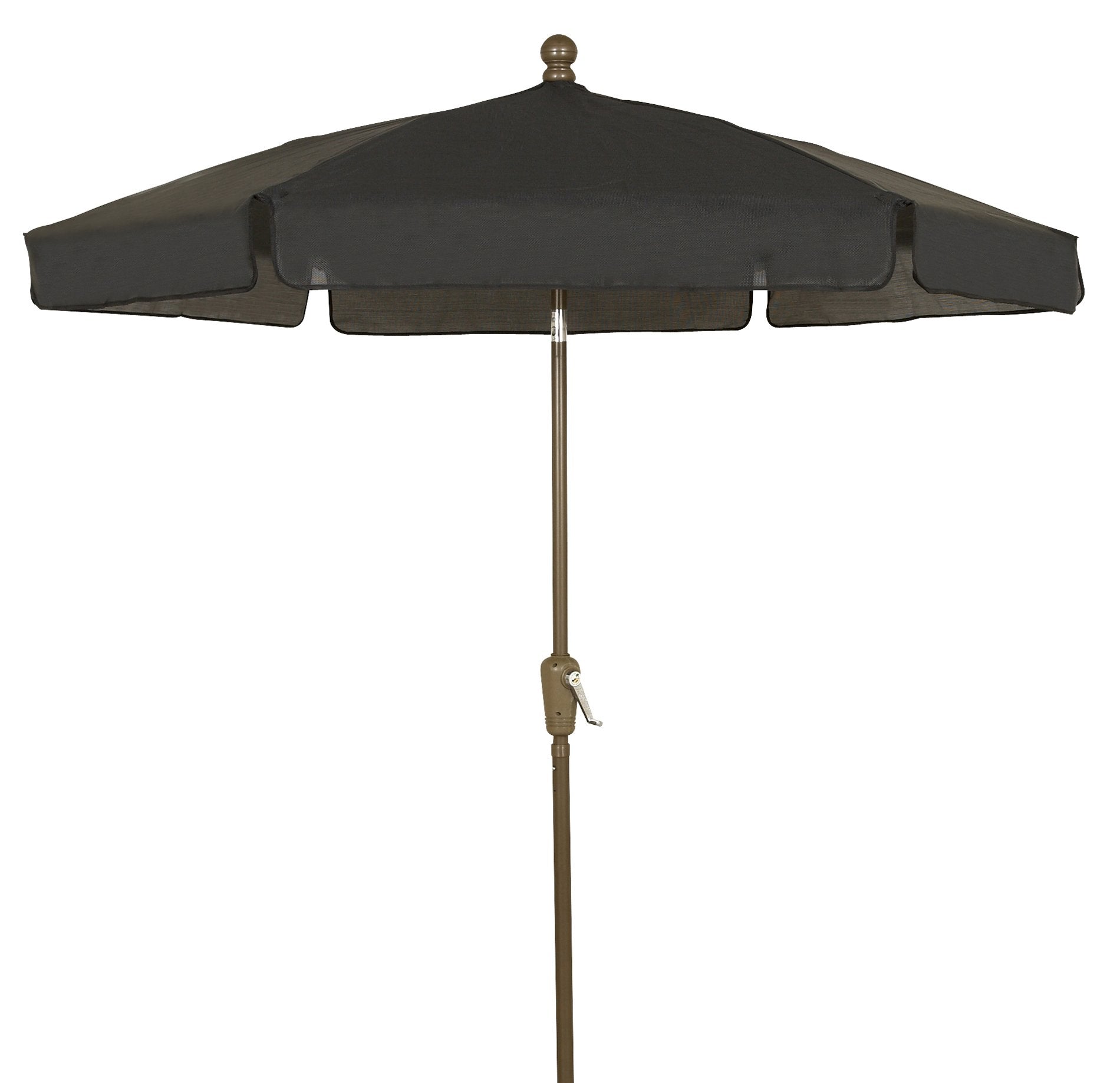 FiberBuilt Umbrellas Garden Umbrella, 7.5 Foot Black Canopy and Champagne Bronze Pole