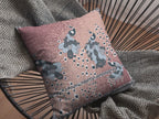 HomeRoots Blue On Muted Magenta Broadcloth 18â€ Dusty Pink Boho Bird Indoor Outdoor Throw Pillow