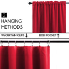 Koufall Red Short Curtains For Bedroom 2 Panels Set Blackout Curtains For Small Windows Boys Room Width 34 X 30 Inch Length