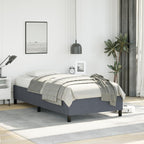 vidaXL Twin XL Size Bed Frame with Plywood Slats, Platform Bed Frame, Velvet Upholstered Mattress Foundation, No Box Spring Needed & Easy Assembly, Dark Gray, Without Mattress