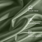 Lazzzy Blackout Velvet Curtains Green Thermal Insulated Curtains 108 Inch Extra Long Drapes For Bedroom Living Room Darkening Window Treatments Grommet Living Room Curtains Set Of 2 Panels Sage Green