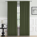 DUALIFE Olive Dark Green Curtains 84 Length 2 Panels, Blackout Curtains Thermal Insulated Window Treatment Room Darkening Drapes