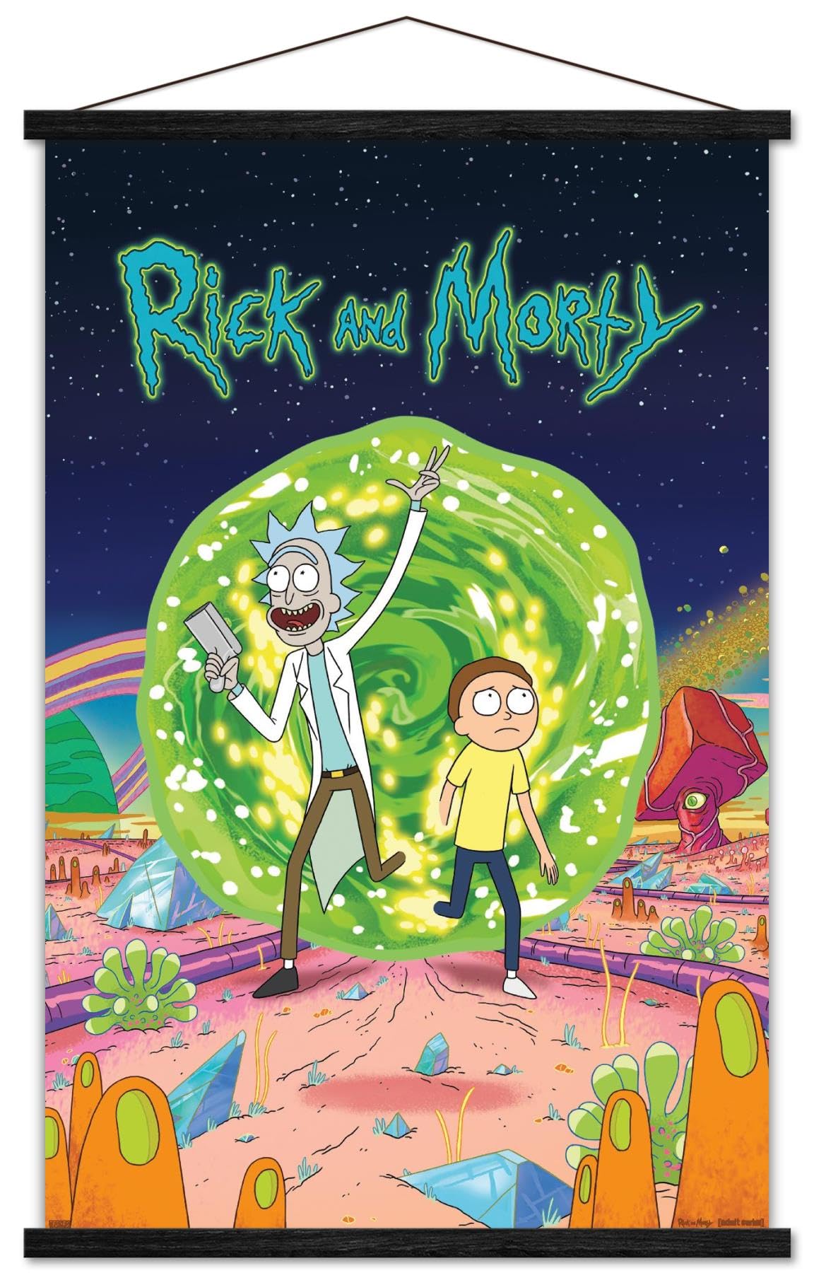 Trends International Rick And Morty - Cover Wall Poster, 22.375 x 34, Print and Black Hanger Bundle