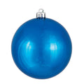 Vickerman 4 Christmas Blue Shiny Ornaments - Set of 6 Blue Shatterproof Ball Ornaments - UV Resistant Plastic - Unique Addition 