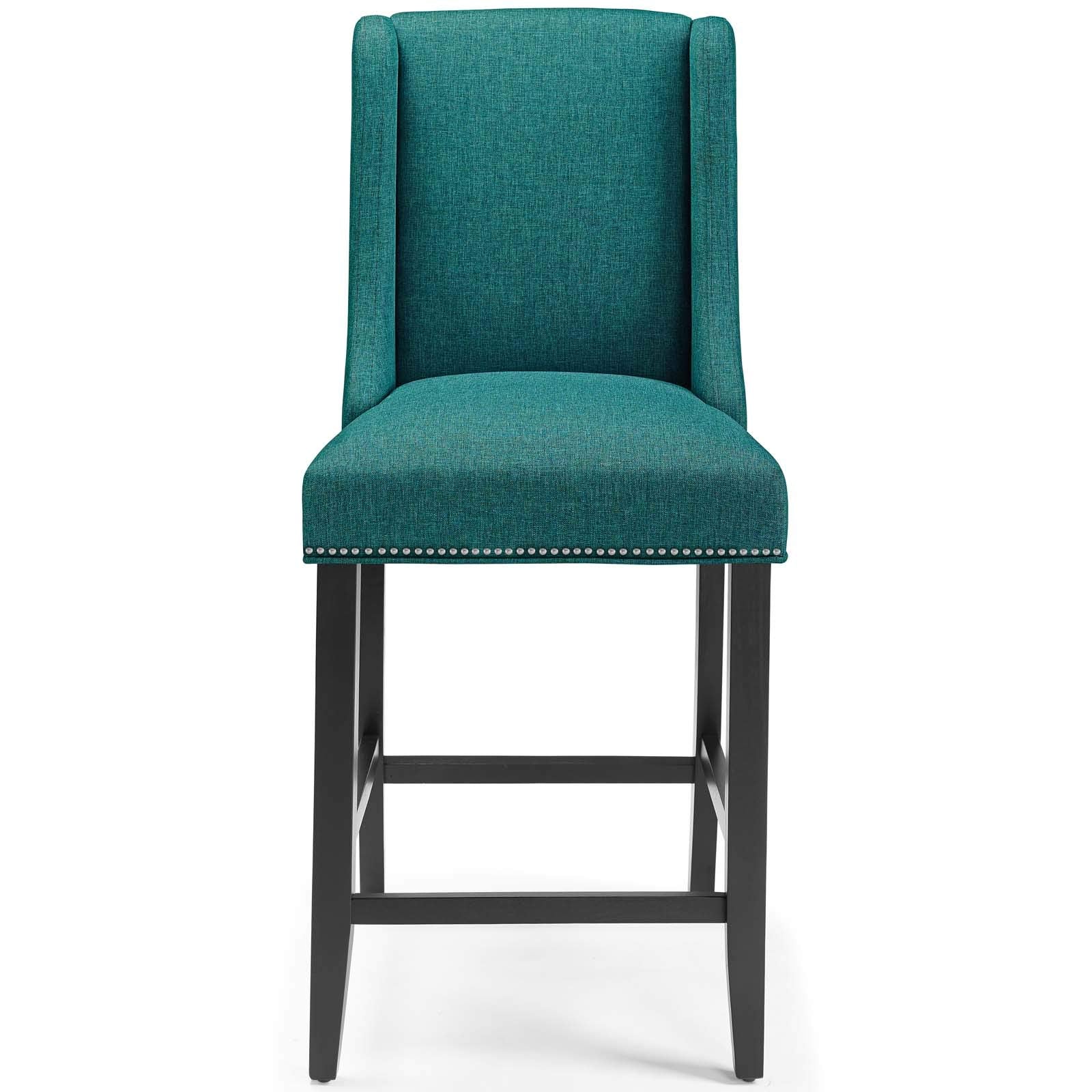 Modway Baron Fabric Upholstered Dining Counter-Height Bar Stool In Teal