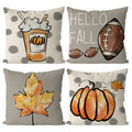 GAGEC Fall Pillow Covers 20x20 Inch Set of 4 Fall Football Pumpkin Maple Leaf Throw Pillowcase Holiday Home Decor Sofa Bedroom C