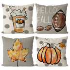 GAGEC Fall Pillow Covers 20x20 Inch Set of 4 Fall Football Pumpkin Maple Leaf Throw Pillowcase Holiday Home Decor Sofa Bedroom C