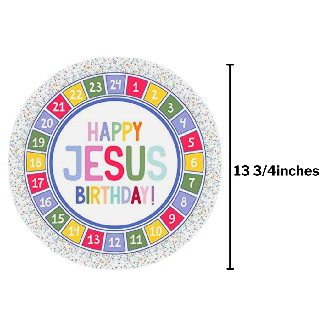 2024 Religious Advent Calendar, Countdown To Christmas, Happy Birthday Jesus, Round Hanging Wall Decor, 13 3/4 Inches