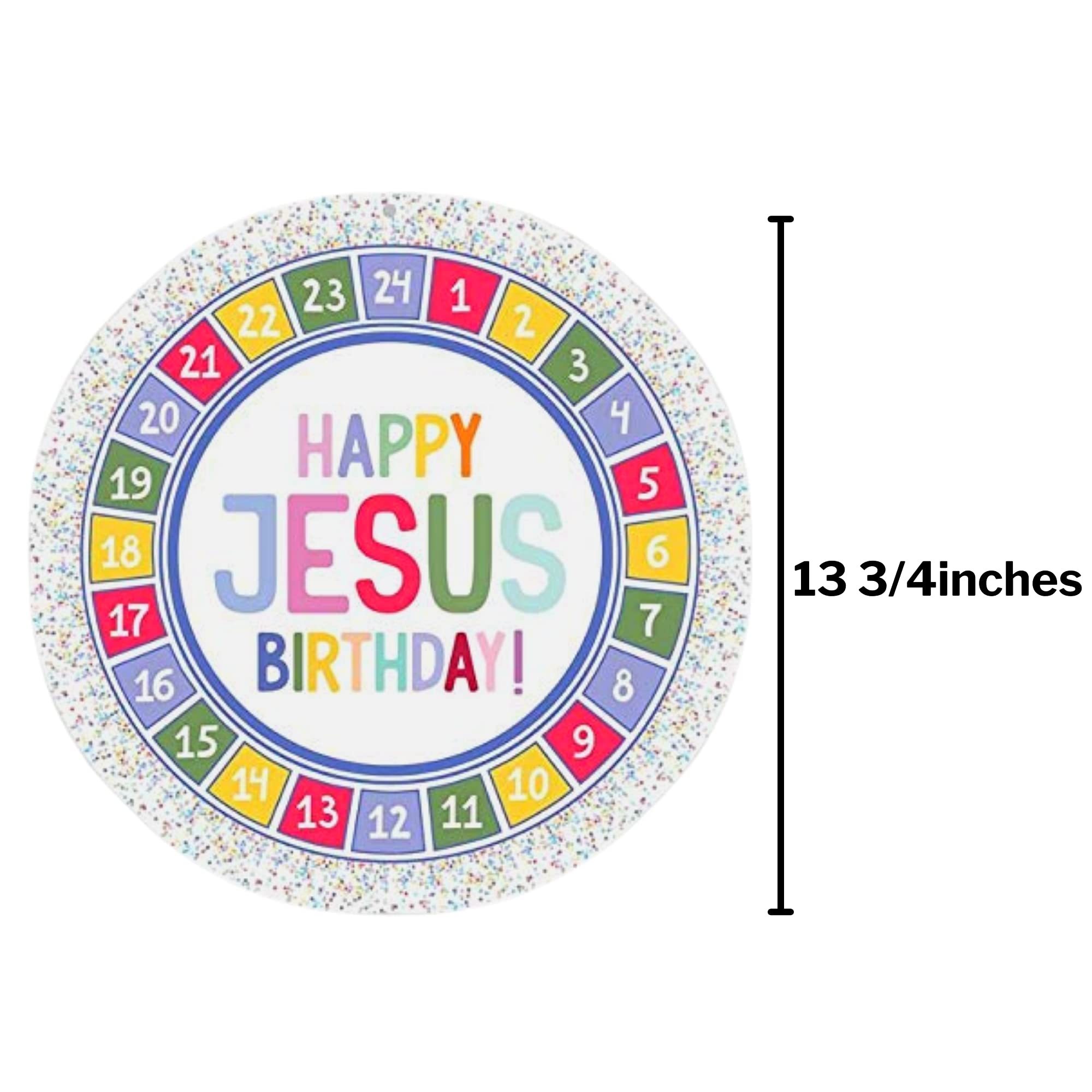 2024 Religious Advent Calendar, Countdown To Christmas, Happy Birthday Jesus, Round Hanging Wall Decor, 13 3/4 Inches