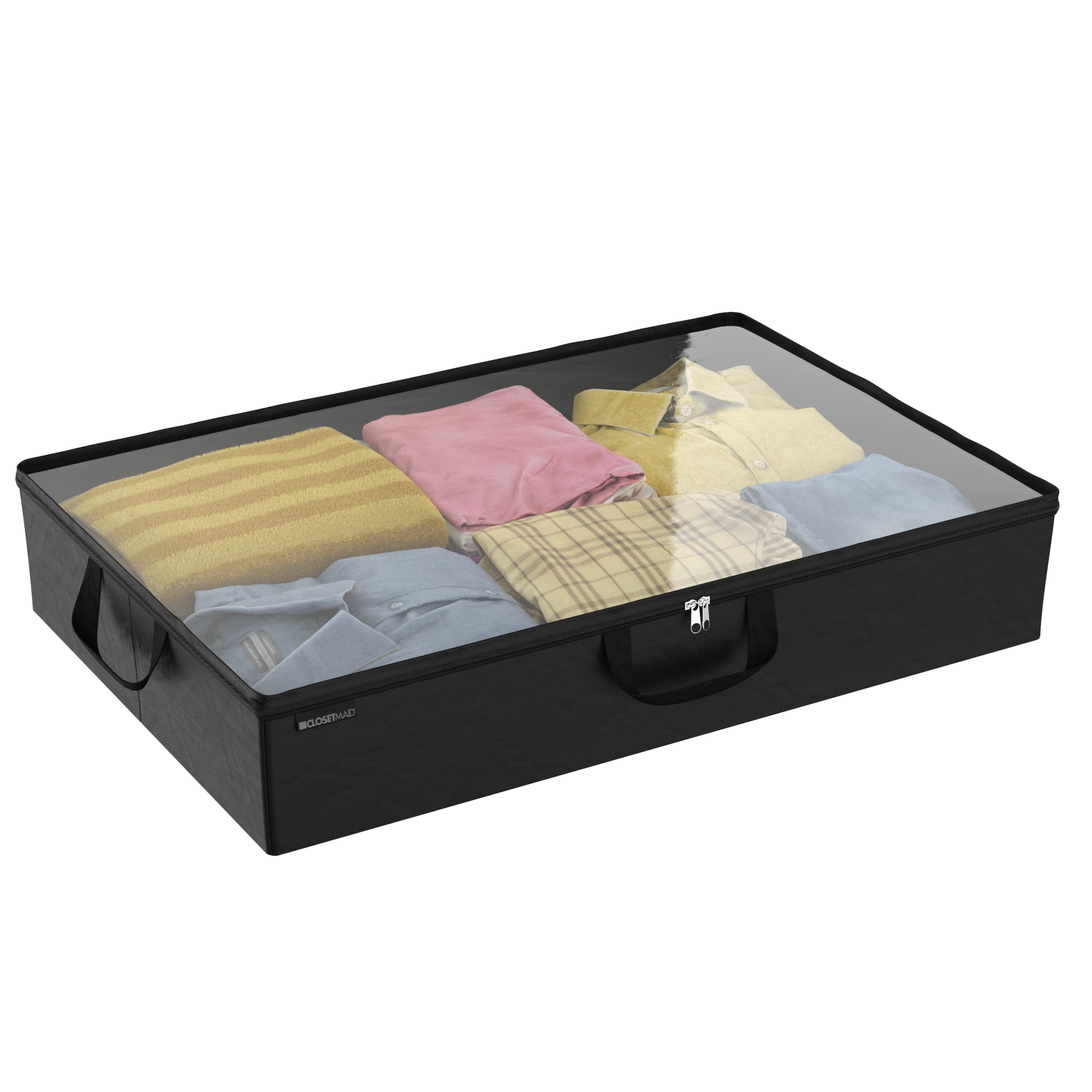 ClosetMaid 20504 Foldable Underbed Storage Bag with Handles, Zipper Closure and Clear Window for Sweaters, Shoes, Blankets with 