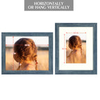 Golden State Art, 8X10 Picture Frame With Mat For 5X7 Photo - High Definition Glass Wall Mounting Or Tabletop Display (Blue, 1 P