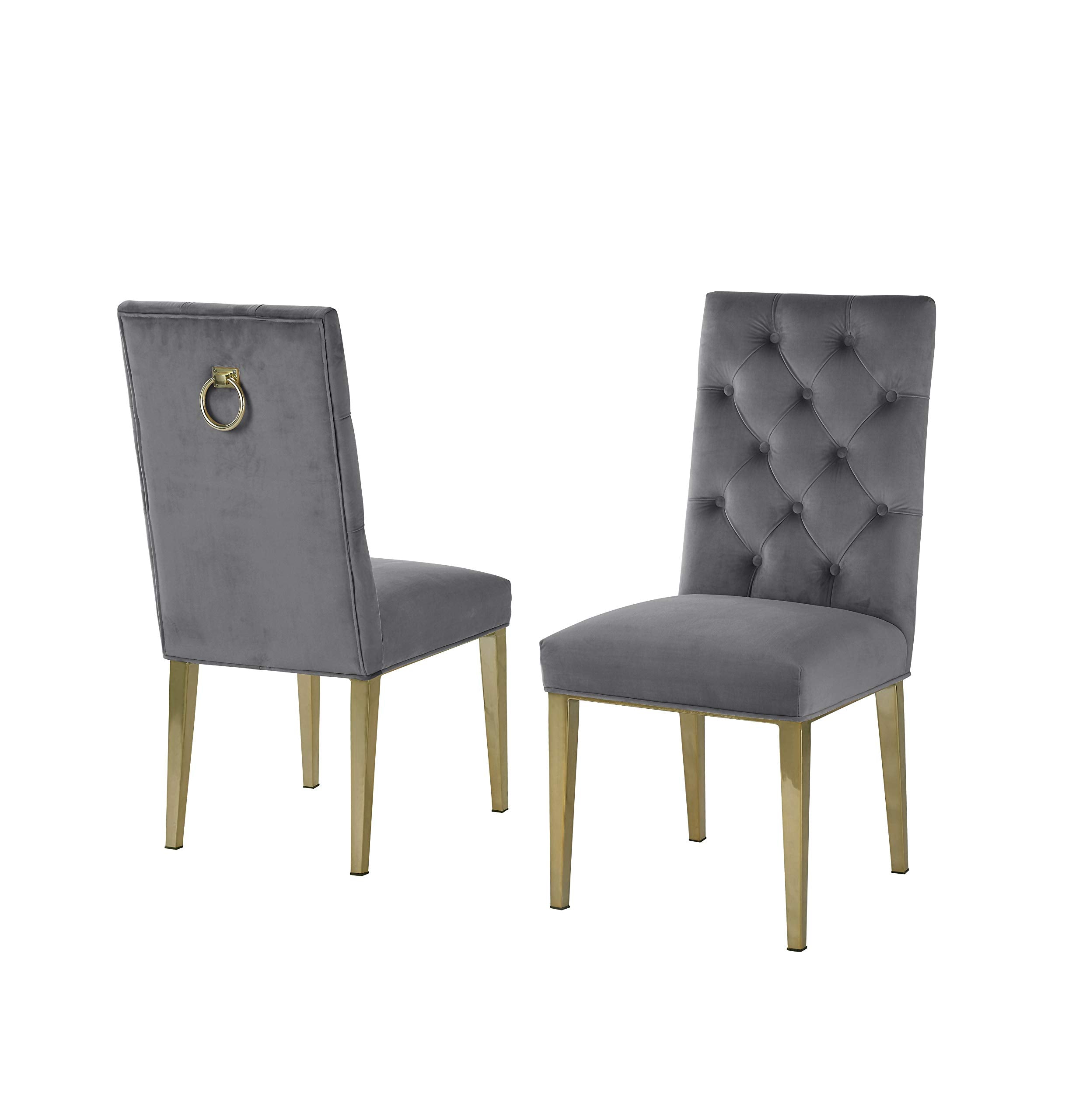 Best Quality Furniture D61-4Sc74 Dining Set, Gray