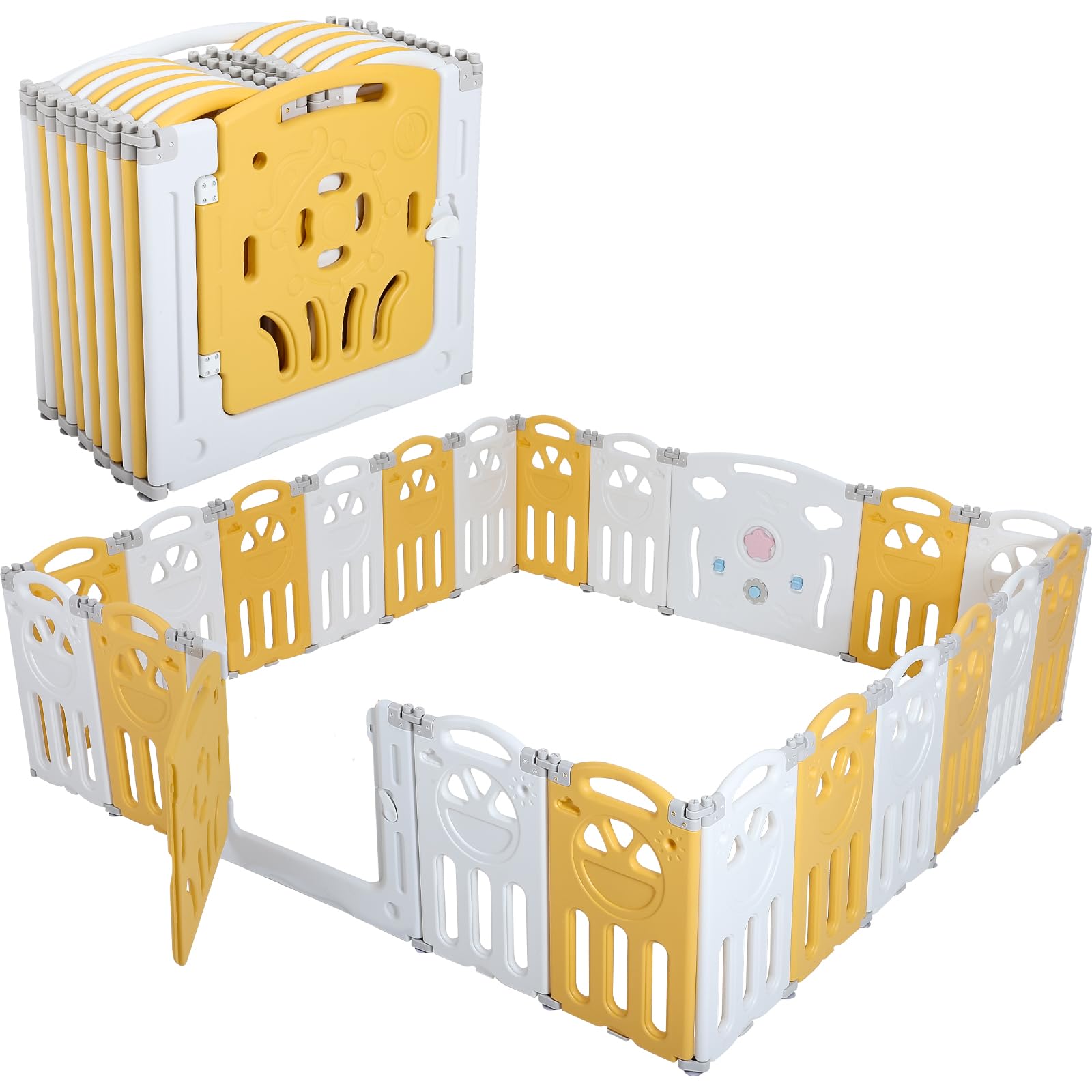 18 Panels Baby Playpen, 69x69 Playards for Babies and Toddlers, Sturdy Baby Playpen Suitable for Living Room, Bedroom and Outdoo