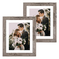 Capcillin 8x10 Picture Frame Wood Set of 2 with Glass, Display Pictures 8x10 Without Mat or 5x7 Photos with Mat, Wall Gallery Ph
