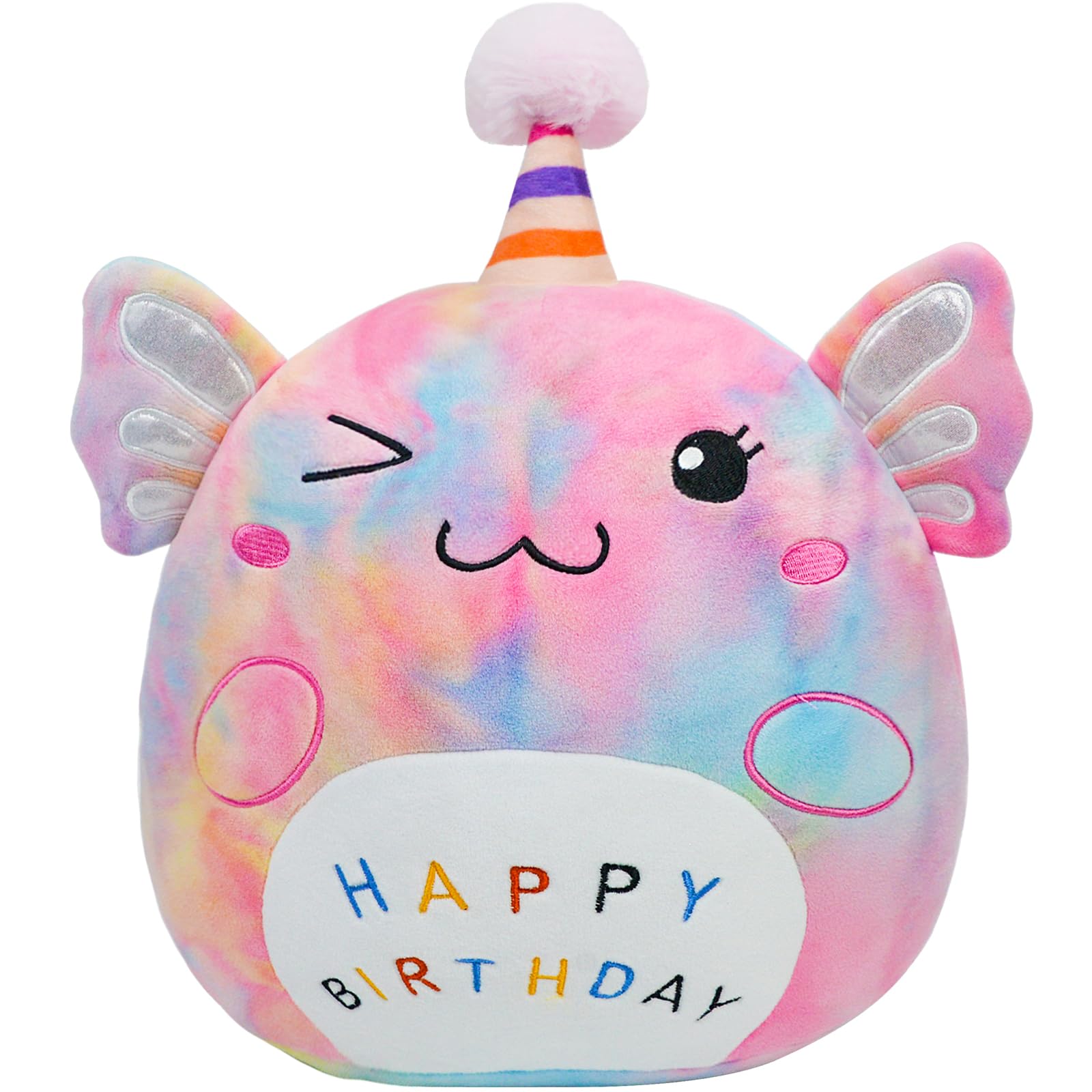 Licsor Axolotl Plush Toy 12 Inch Cute Unicorn Axolotl Birthday Stuffed Animal Soft Axolotl Plushies Pillow Multicolor Doll Gifts