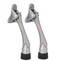 Home&I Kickdown Door Stopper,4-Inch Door Holder Kick Door Kickstand Rubber Foot (Satin Nickel, 4 Inch X 2 Pack)