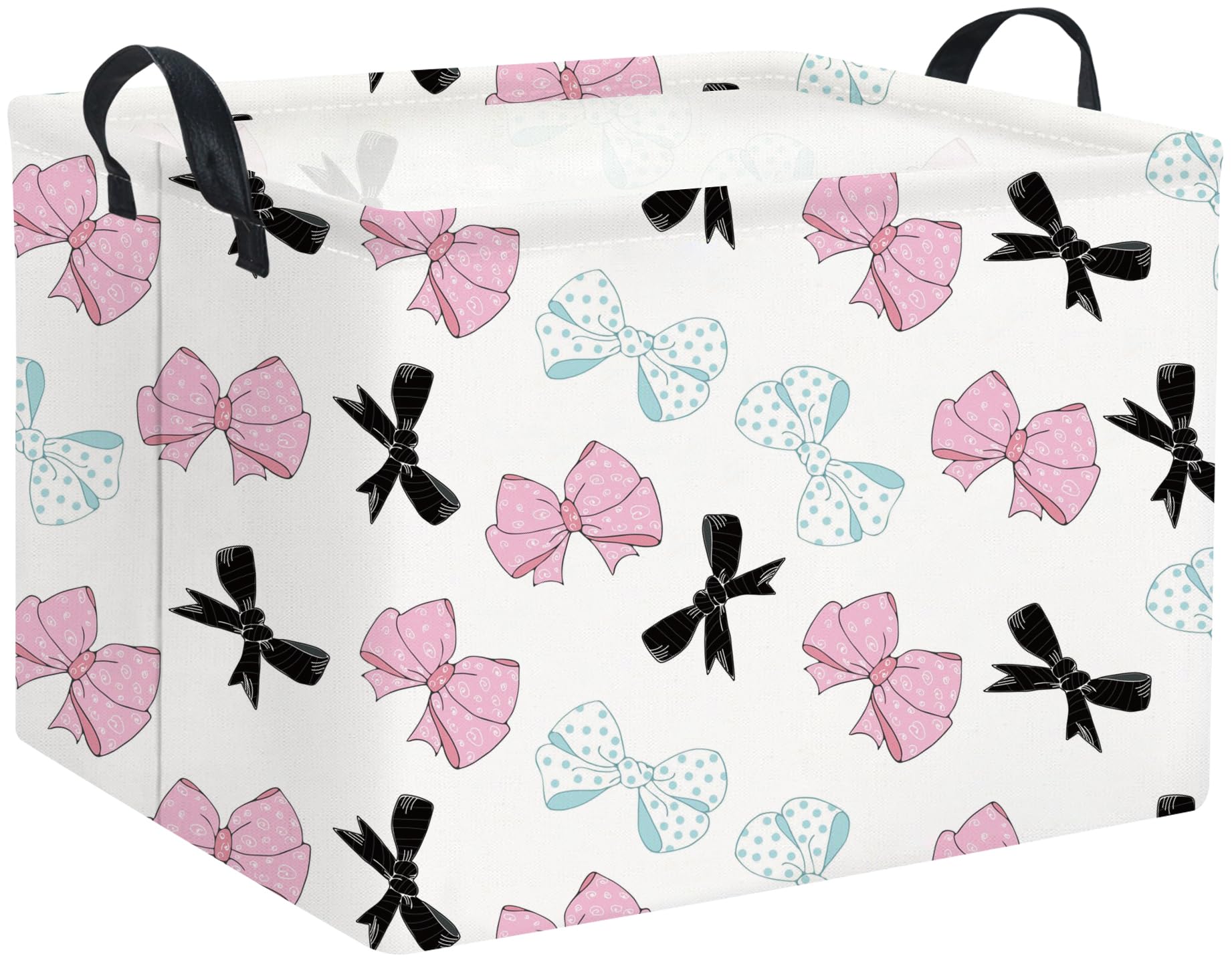 HIYAGON Rectangular Bowknot Basket Kids Baby Storage Basket Toy Storage Bin Organizer Box Room Decor(Bowknot)