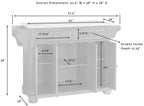 Crosley Furniture Alexandria Stone Top Rolling Kitchen Island Storage Cart, Microwave Stand, Spice Rack, White