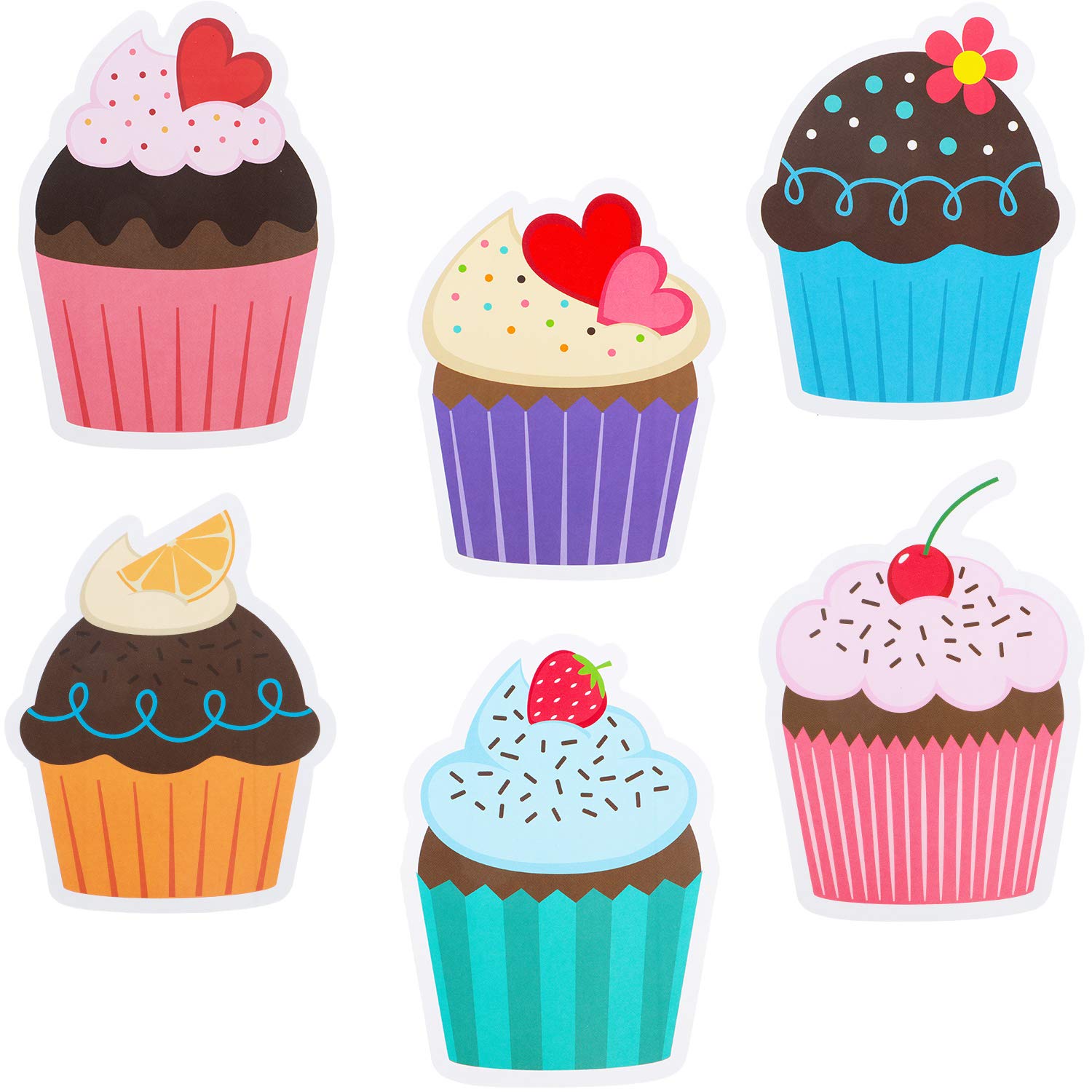60 Pieces Colorful Cupcakes Cutouts Cupcake Paper Cutouts Birthday Bulletin Board Decorations Birthday Cake Cutouts for Classroo