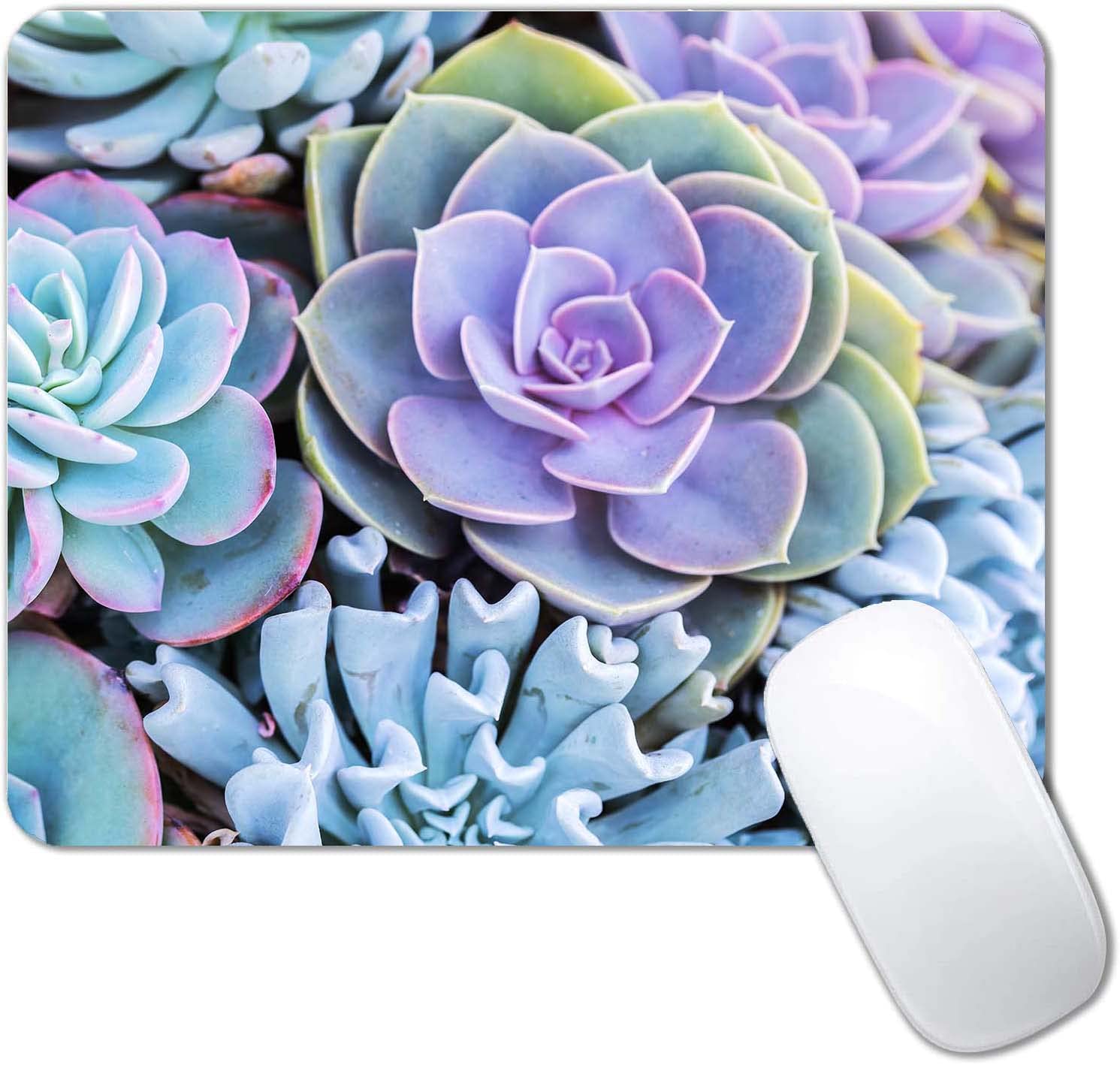 Cute Mouse Pad,Succulents Mouse Pad,Mouse Mat Square Waterproof Mouse Pad Non-Slip Rubber Base Mousepad For Office Laptop, 9.5'