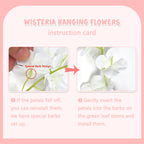Light Pink Artificial Wisteria Flower Vines, 3.77 Feet Light Pink Wisteria Hanging Flowers Garland, 5 Pack Fake Light Pink Wiste