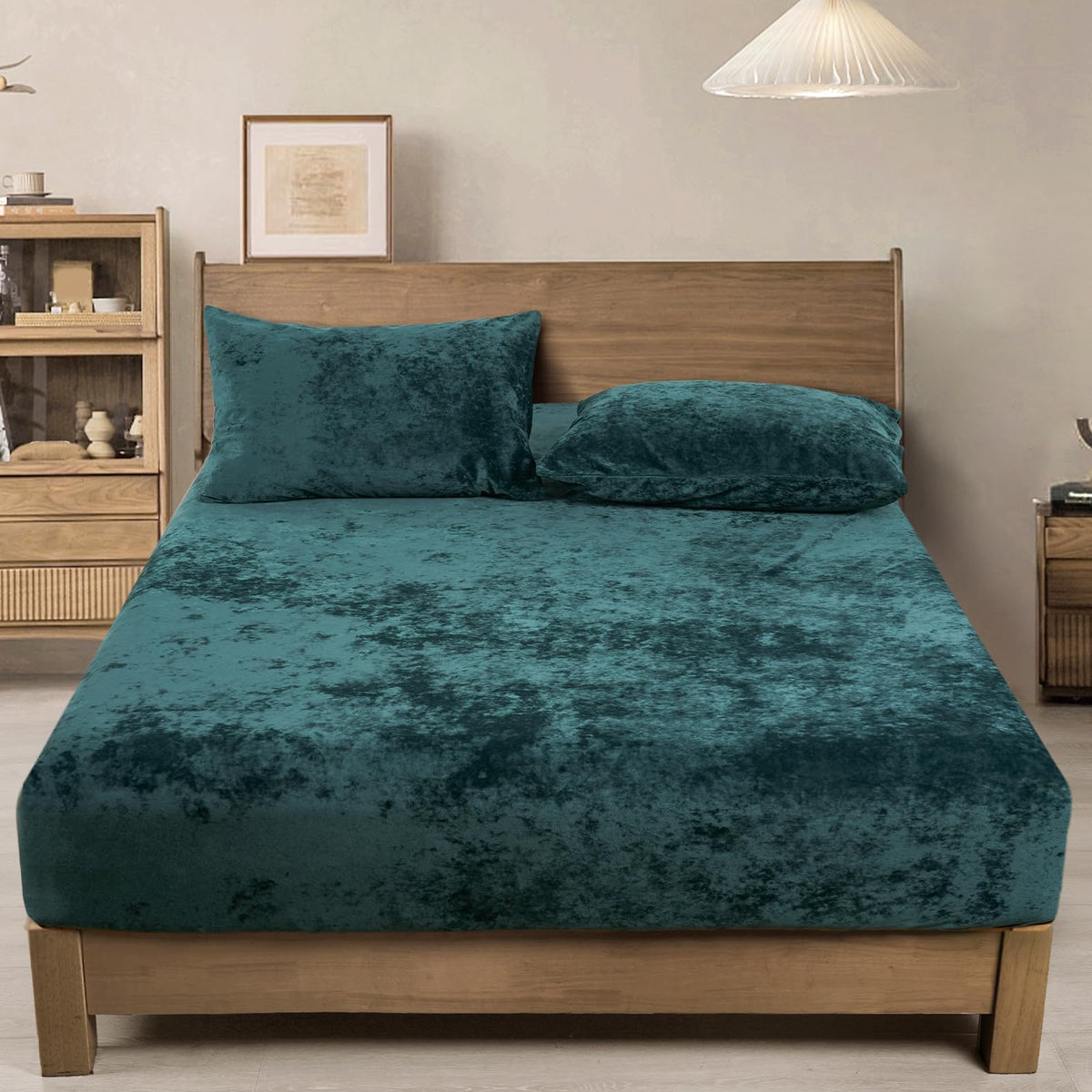 Phf Truly Velvet Fitted Sheet Queen Size, 1 Pack Luxury Super Soft Cozy Comfy Flannel Bottom Sheet With 15' Deep Pocket, Suitab