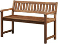 Linon Catalan Sturdy Acacia Solid Wood Outdoor Bench in Acorn Brown Stain