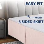 Cathay Home Double Brushed Microfiber Pleated Easy Fit Bed Skirt, Ultra Soft, Fade And Wrinkle Resistant - Blush, Twin
