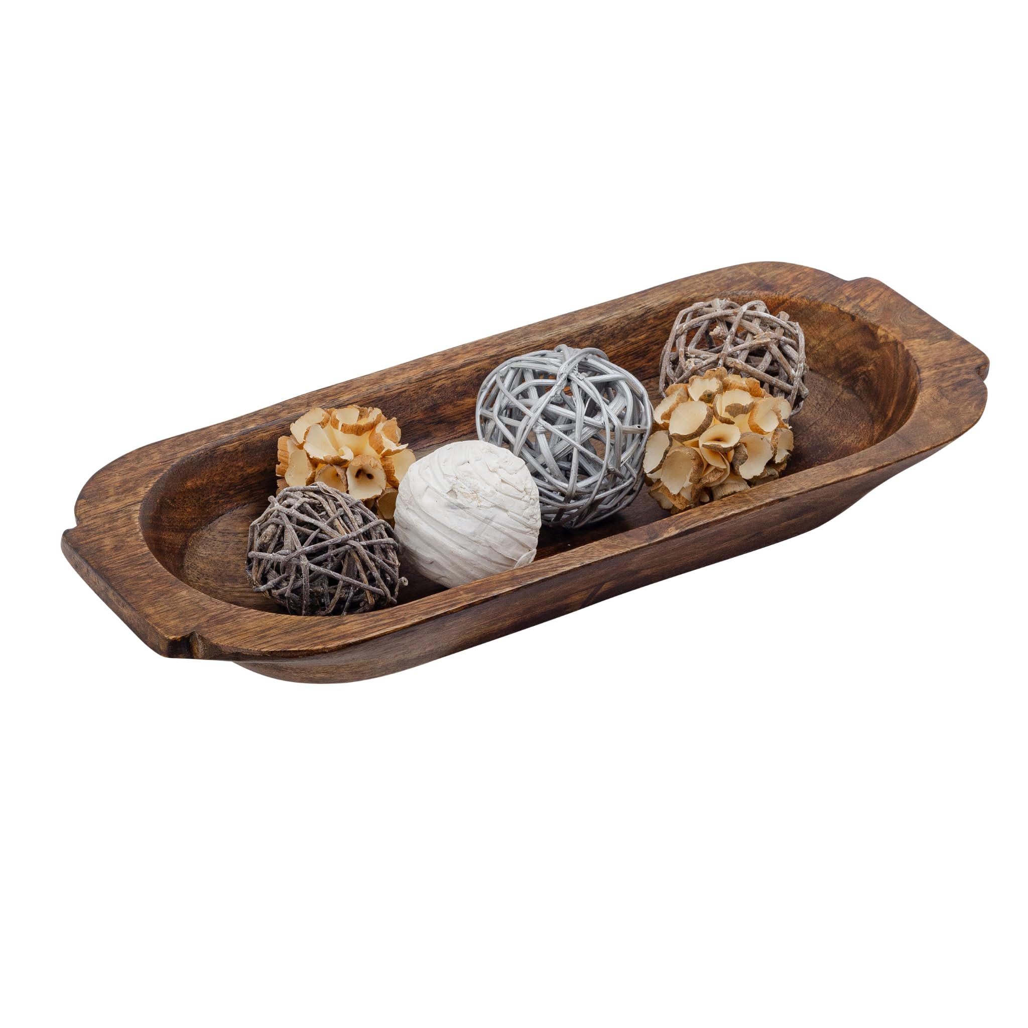 Mie Creations 16' Large Wooden Dough Bowl for Decor, Huge Decorative Centerpiece Oval Tray Rustic Dough Bowls for Table | Mothe