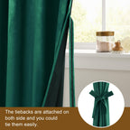 Dwcn Velvet Curtains Extra Wide - Dark Green Blackout Refresh Bundleable Heavy Duty Thermal Insulated Noise Absorb Grommet Windo