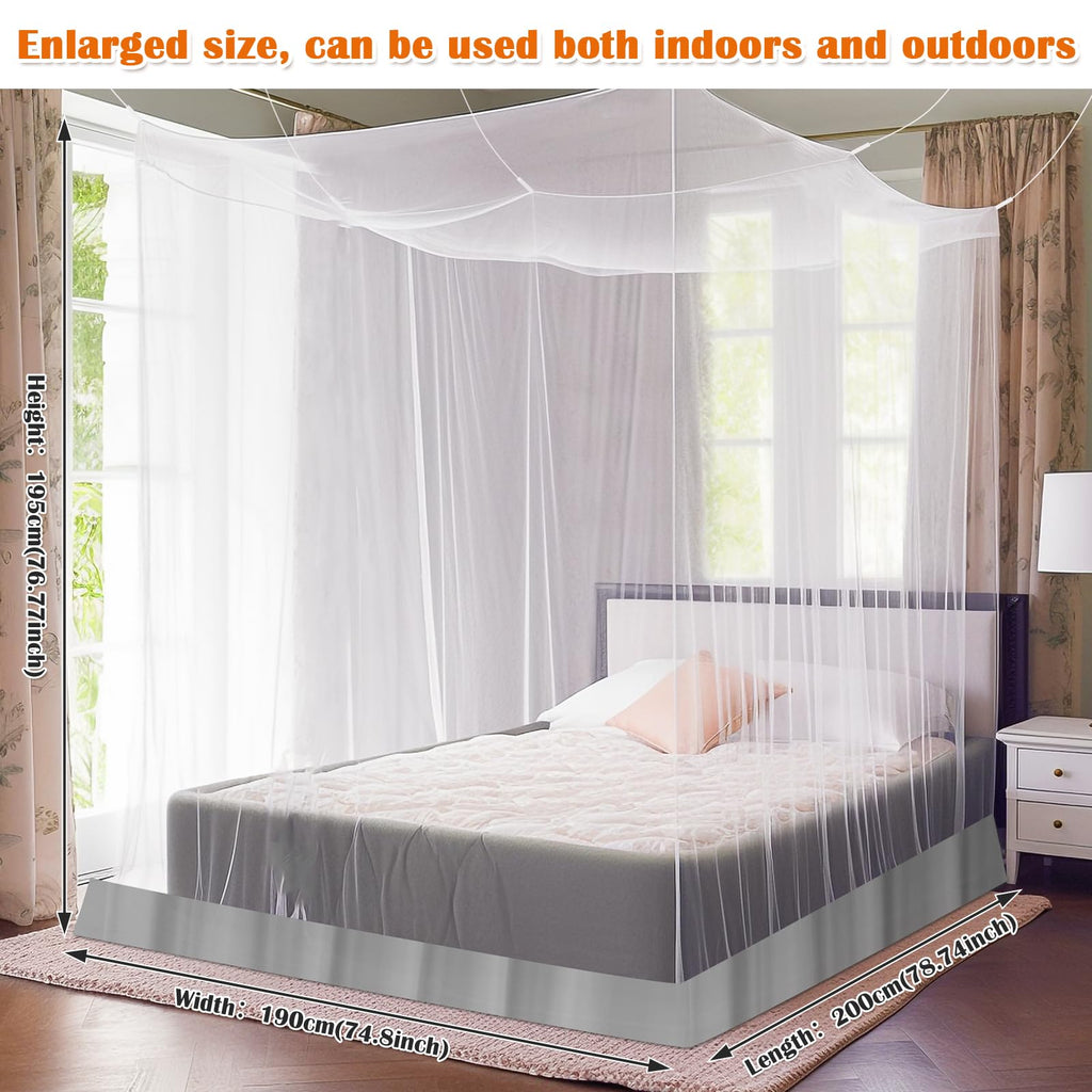 Sublaga Mosquito Net For Bed, Large White Bed Canopy For Girls, Hanging Bed Net, Ideal For Bedroom Decorative, Travel With Stora