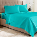 Empyrean Twin Sheets Set - 3 Pc Super Soft Twin Bed Sheets - Double Brushed Microfiber Twin Sheet Set - Hotel Luxury Teal Blue B
