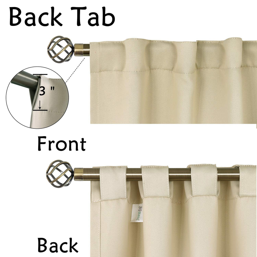 Bgment Beige Room Darkening Curtains 84 Inch Length - Rod Pocket And Back Tab Thermal Insulated Curtains For Bedroom/Living Room, 2 Panels Set, 38 X 84 Inch