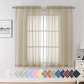 Aiyufeng Taupe Sheer Curtains 63 Inches Long 2 Panels Set, Semi Transparent Voile Rod Pocket Sheer Window Drapes For Bedroom Bed