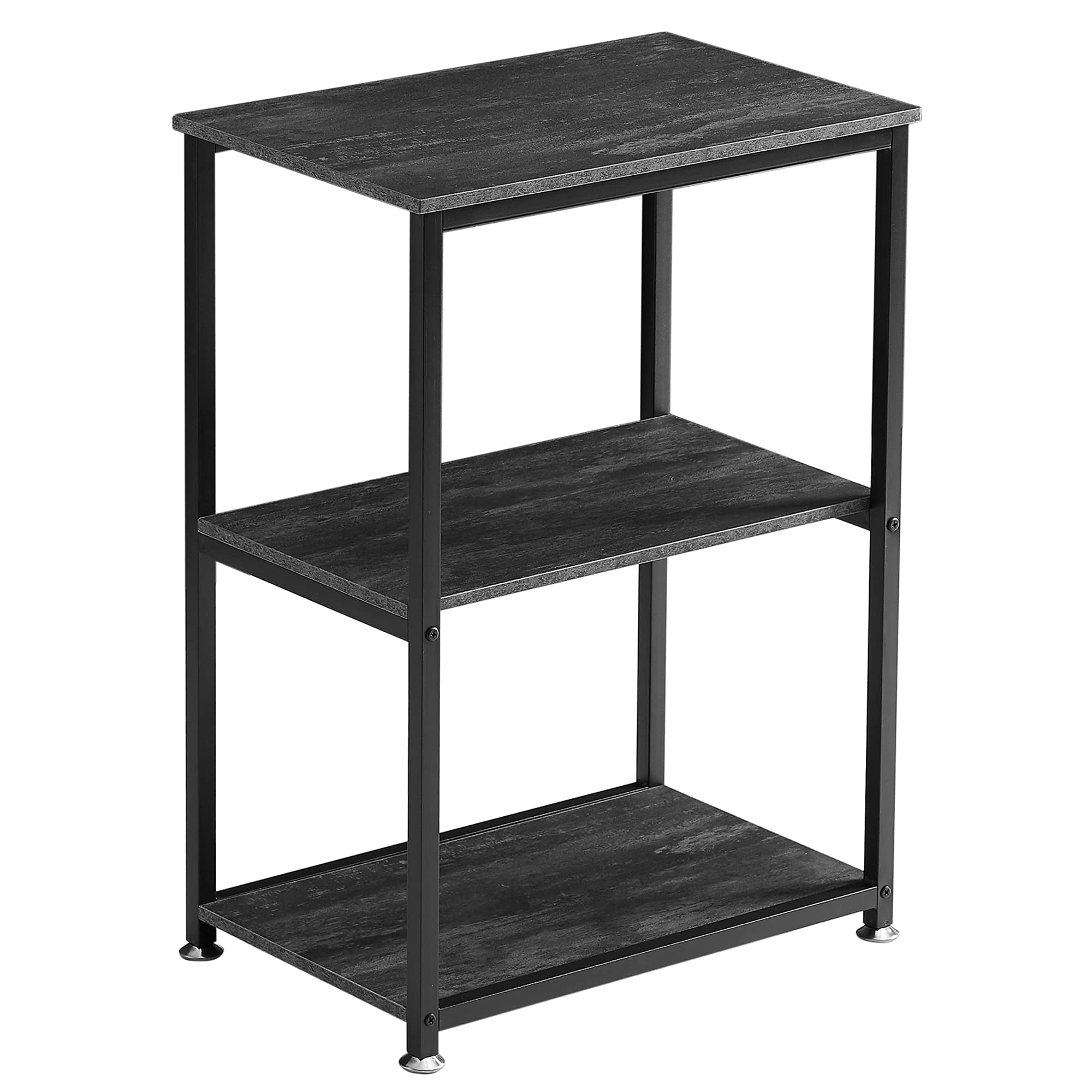 VECELO Tall End Side Tables Set of 2, 30 height Nightstand with 3-Tier Storage Shelf for Living Room Bedroom Office Hallway Stud