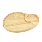 Aeravida Functional Aesthetic Two Section Native Natural Wood Beautiful Plate With Drink Holder For Home Decor